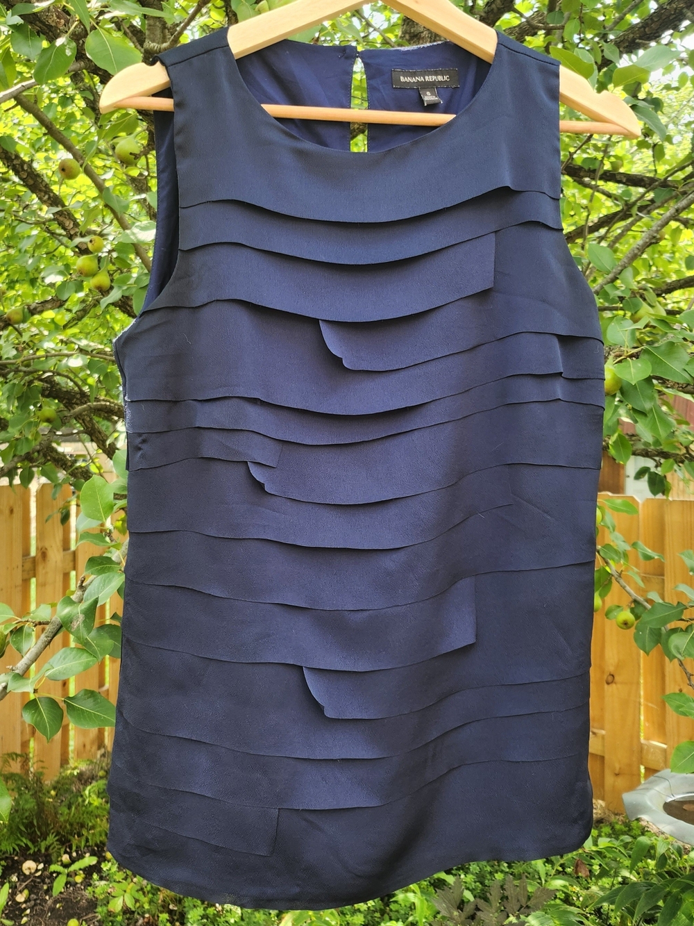 Banana Republic Small Navy Layered Sleeveless Tank Shell Top